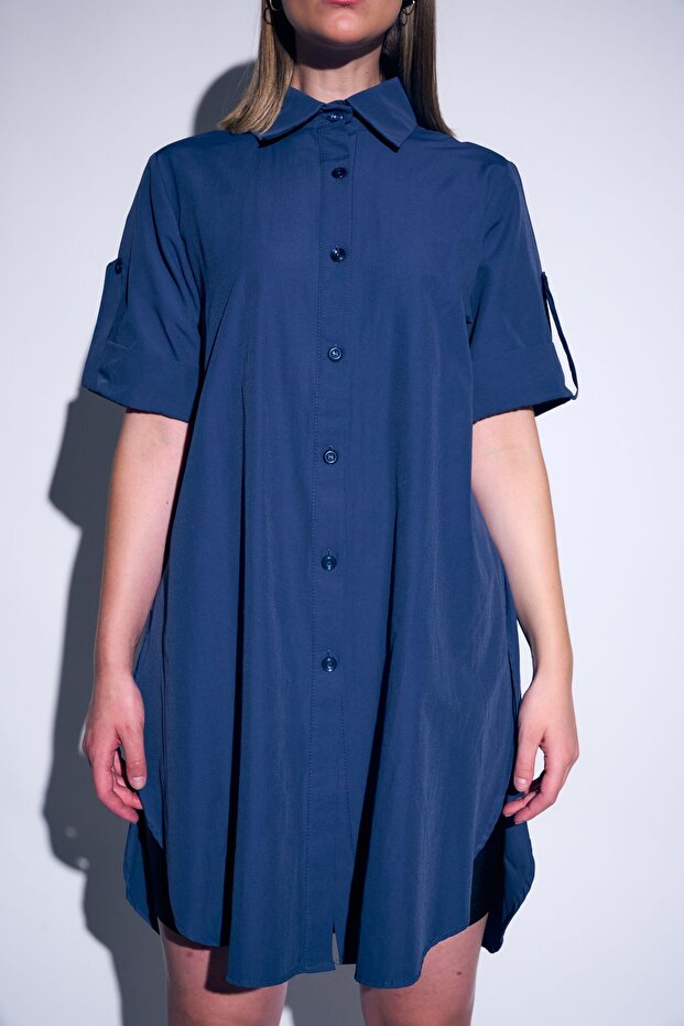 Kısa Kollu Uzun Basic Gömlek - 5