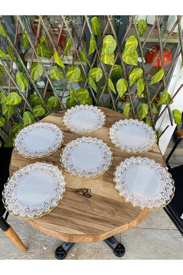 Dantel Model altın Pasta Tabağı. - 3