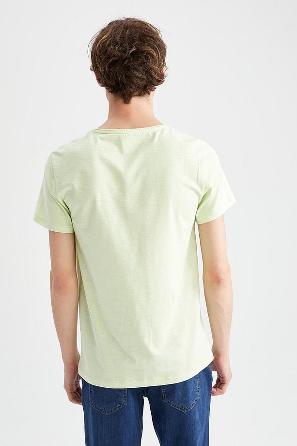 Slim Fit V Yaka Basic Kısa Kollu %100 Pamuklu Tişört M4791az22sp - 5