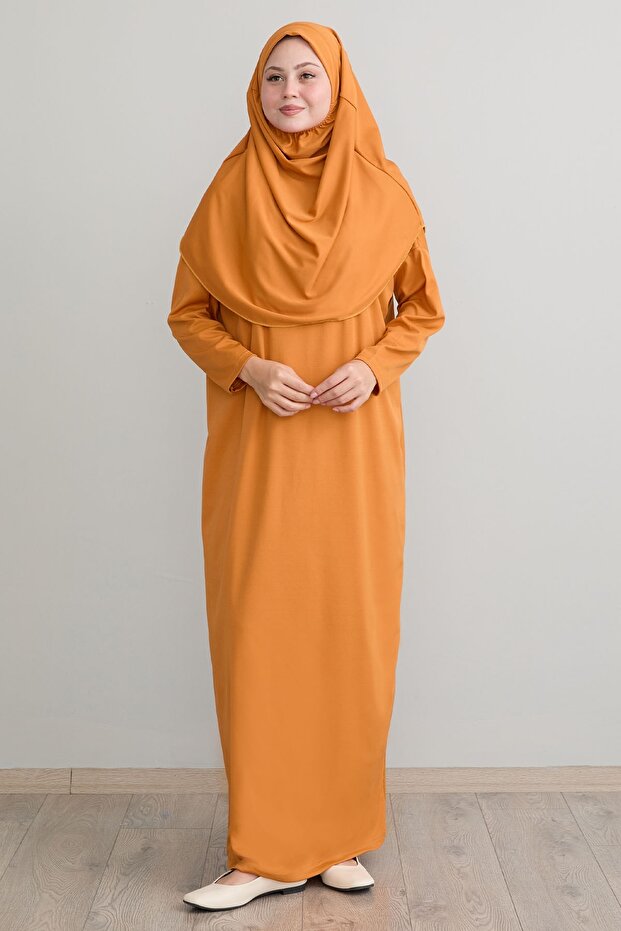 Tek Parça Camel Namaz Elbisesi - 1
