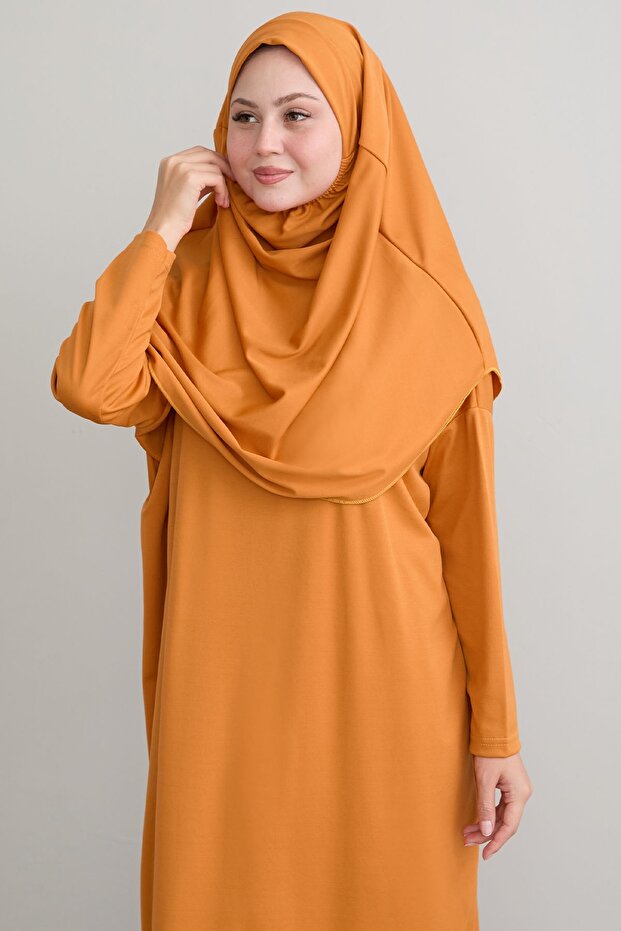 Tek Parça Camel Namaz Elbisesi - 2