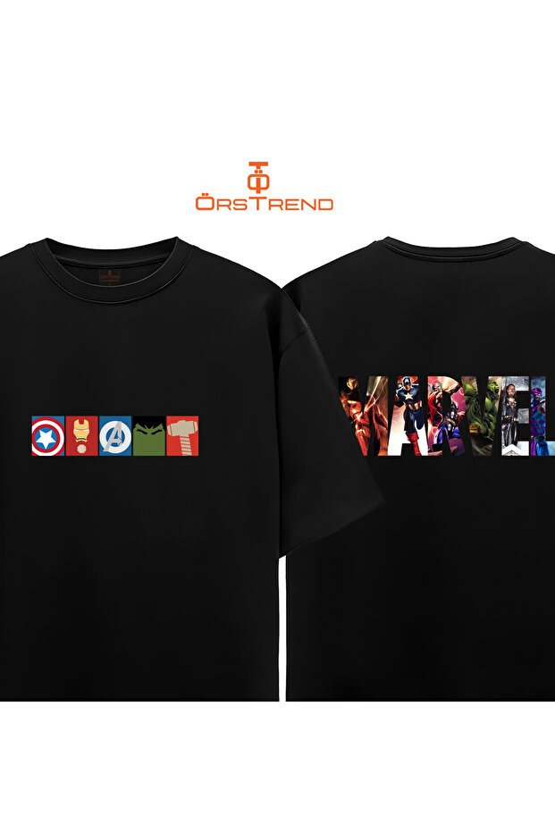 Marvel Avengers Baskılı Oversize Tişört