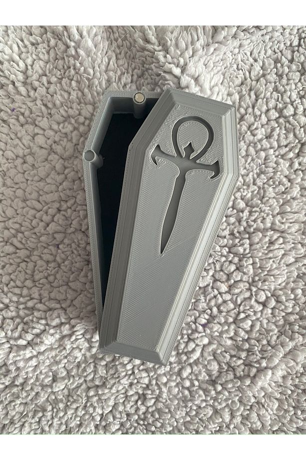 DND FRP Coffin Dice Box Gri Zar Kutusu - 1