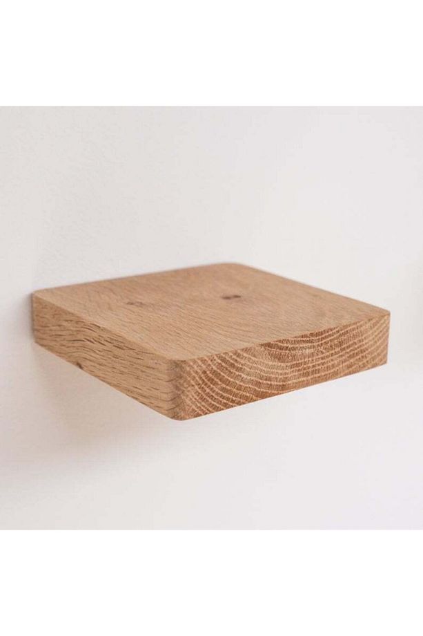 2'li Kayın Ahşap Bitki Rafı, 10x10 Cm Duvar Dekoru, Küçük Raf, Duvar Aksesuar Standı - 2