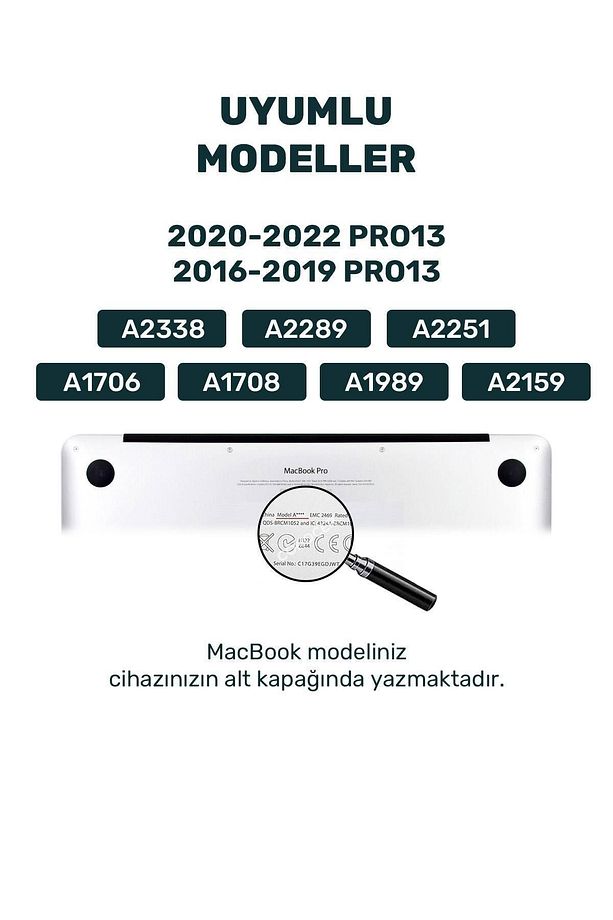 Macbook Pro 13 M1 M2 2016-2019 A1706/A1708/A1989/A2159 Koruma Kapak Kılıf - 2