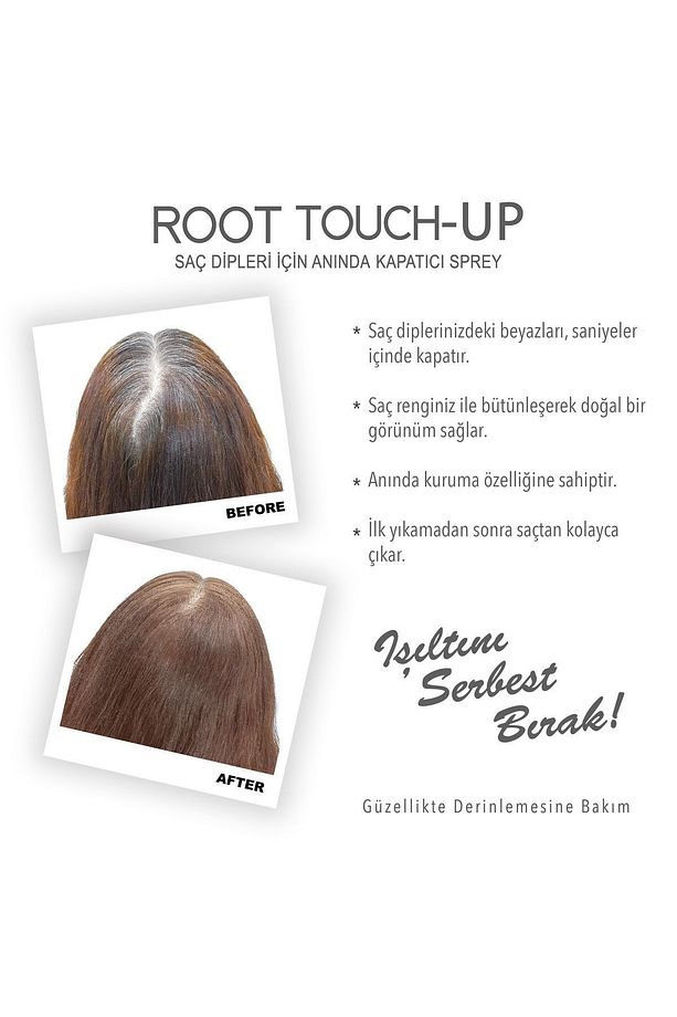 2'li Set Kumral Saç Dipleri Için Anında Kapatıcı Sprey 75ml - 3