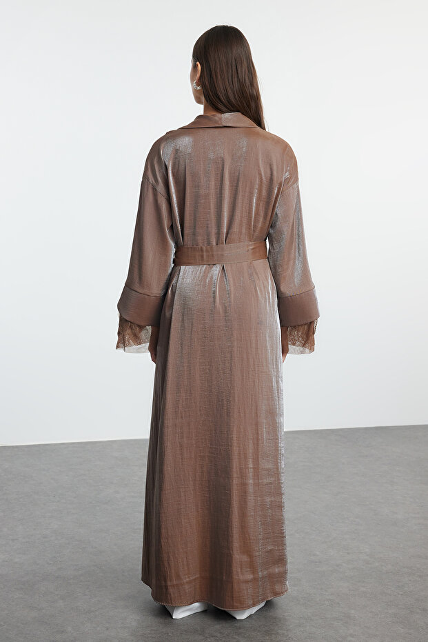 Mankiet z norek - czapka tkana z detalami w kolorze róży, Ferace i Abaya Tctaw25kf00007 - 5