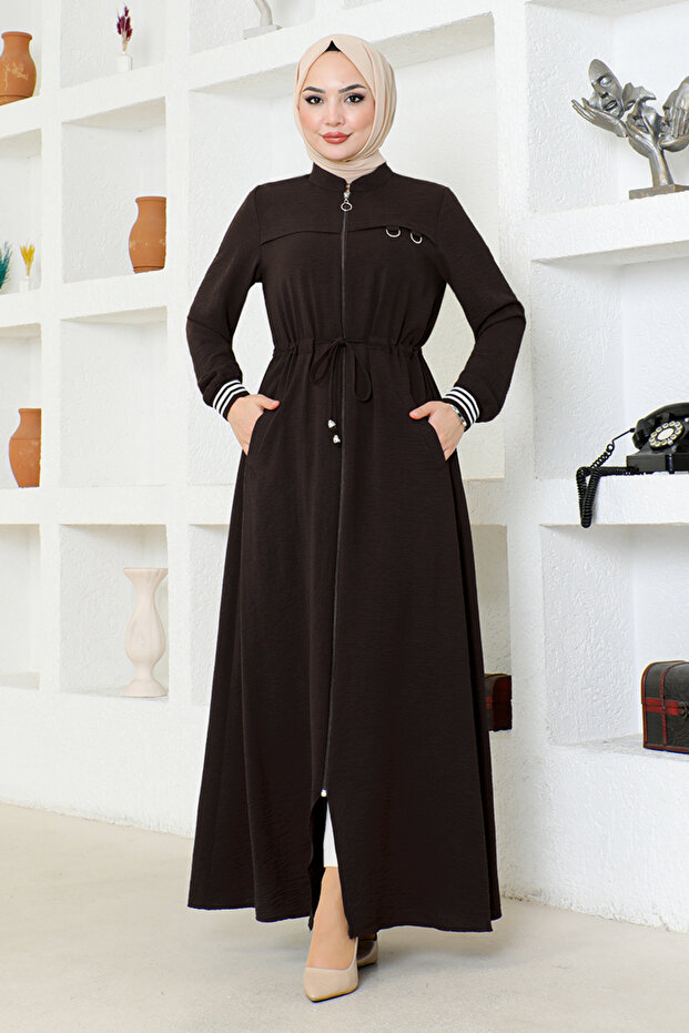 TAB7009 نموذج غطاء بني بسحاب - 1