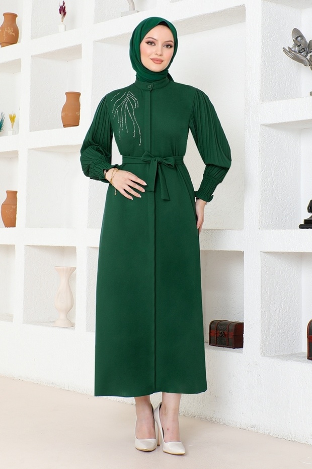Emerald Belted Ferace Dress - ASN172