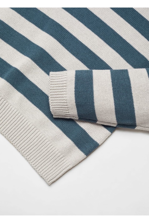 Çizgili Triko Kazak - 6