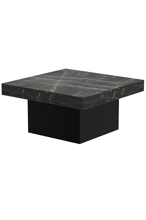 Modern Square Coffee Table - Durable, Space-Saving, Easy Maintenance - Black Grigia