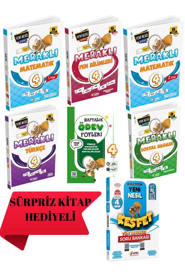 4.SINIF MERAKLI PLUS SET & KEŞFET TÜM DERSLER SORU BANKASI YENİ MÜFREDAT (HEDİYELİ) - 1