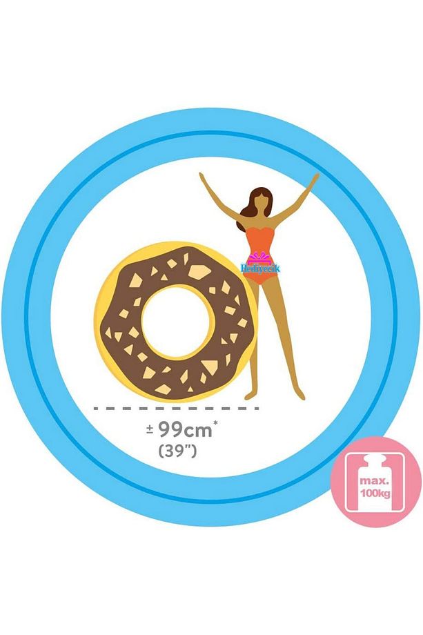 Intex Çikolatalı Donut Havuz Ve Deniz Simiti Set 117 Cm Pompa Ve Gözlük Hediye - 4