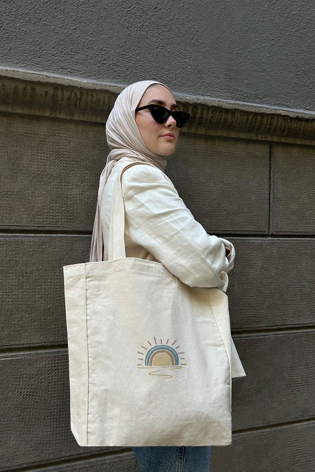 Canvas Tote Bag - Sunshine (Citcit - Inner Pocket - 320Gr - 100% Cotton)