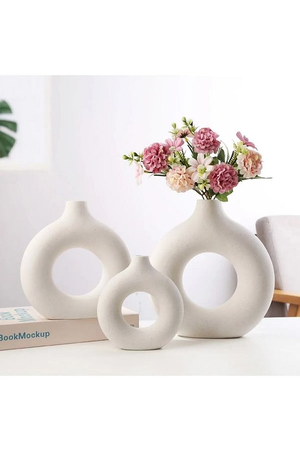 3 Lü Halka Vazo Bohem Set HT - 3