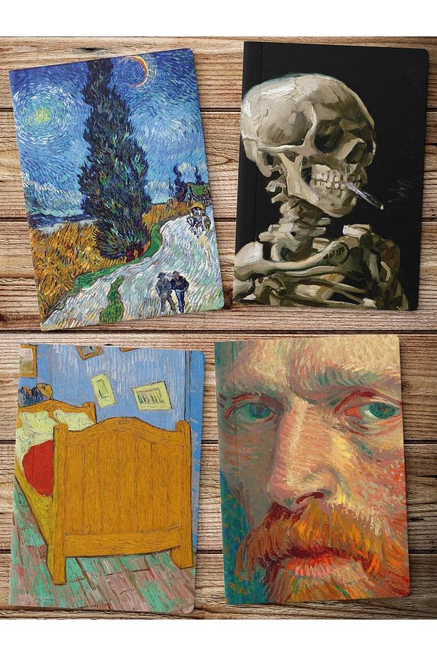 Çizgisiz Defter, Van Gogh Notebook 4 Adet, Not Defteri, Sanat Defter, 64 Sayfa 14*21cm - 1