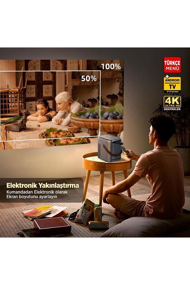 H300a Android Tv 4k Destekli Projeksiyon Cihazı Auto Focus Auto Keystone 6gwi-fi 5.2bluetooth - 7