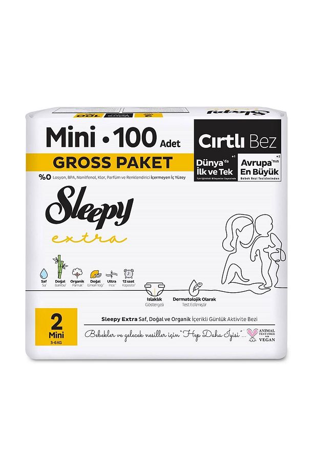 Extra Günlük Aktivite Gross Paket Bebek Bezi 2 Numara Mini 100 Adet - 2