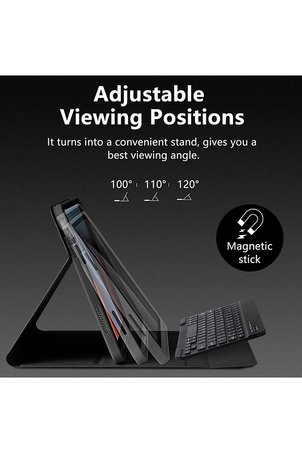 Ipad (A16) 10. Nesil 2022/2025 Uyumlu Bluetooth Türkçe Q Klavyeli Kılıfı (TABLET DEĞİLDİR) Src - 3