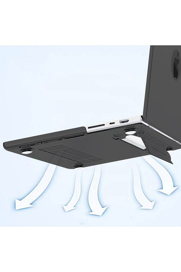 Macbook Pro 13 M1-m2 Çip A2251-a2289-a2338-a2159 Uyumlu Standlı Şeffaf İz Bırakmayan Koruyucu Kapak - 7