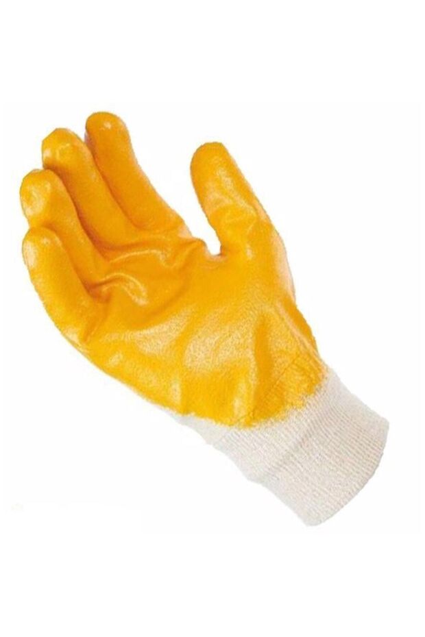 Sarı Nitril İşci Eldiveni 3'lü - 3