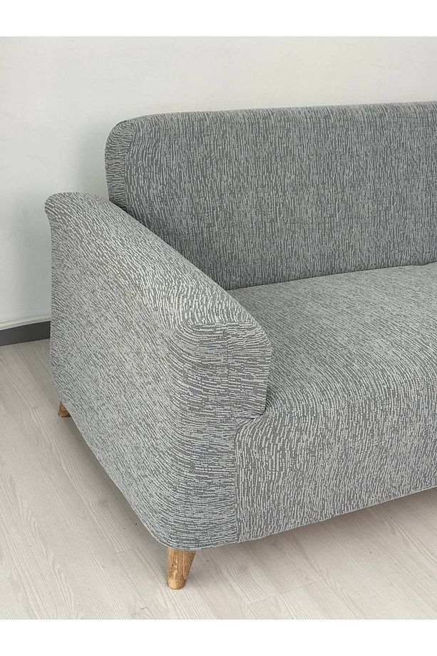 Jakarlı Düz Desen 3-3-1-1 Lastikli Kanepe Örtüsü | Lastikli Koltuk Örtüsü | Koltuk Kılıfı Takımı - 3