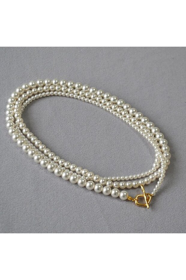 3'Lü inci kadın kolye - 2