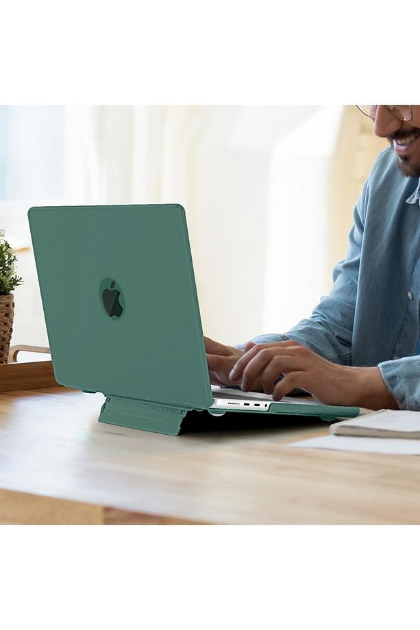 Macbook Pro 13 M1-m2 Çip A2251-a2289-a2338-a2159 Uyumlu Standlı Şeffaf İz Bırakmayan Koruyucu Kapak - 6