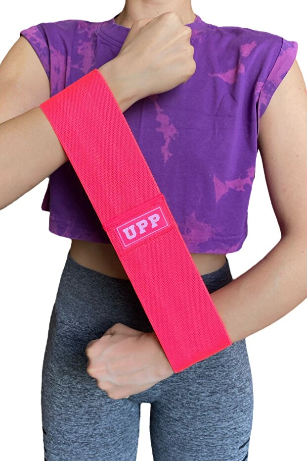 UPP Orta Seviye Pilates Fitness Evde Spor Squat Egzersiz Direnç Bandı Hip Band Şeker Pembe Pinko