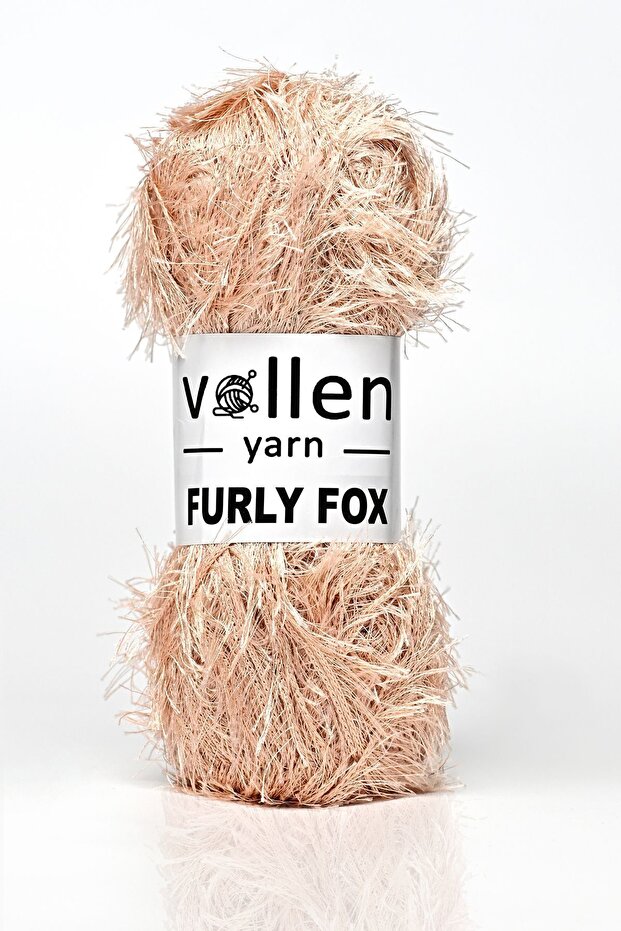 Furly Fox Hand Knitting Yarn Cardigan Sweater Yarn, Furry Yarn, Plush Yarn, Bearded Yarn, Blanket Yarn, Mat Yarn, Latte