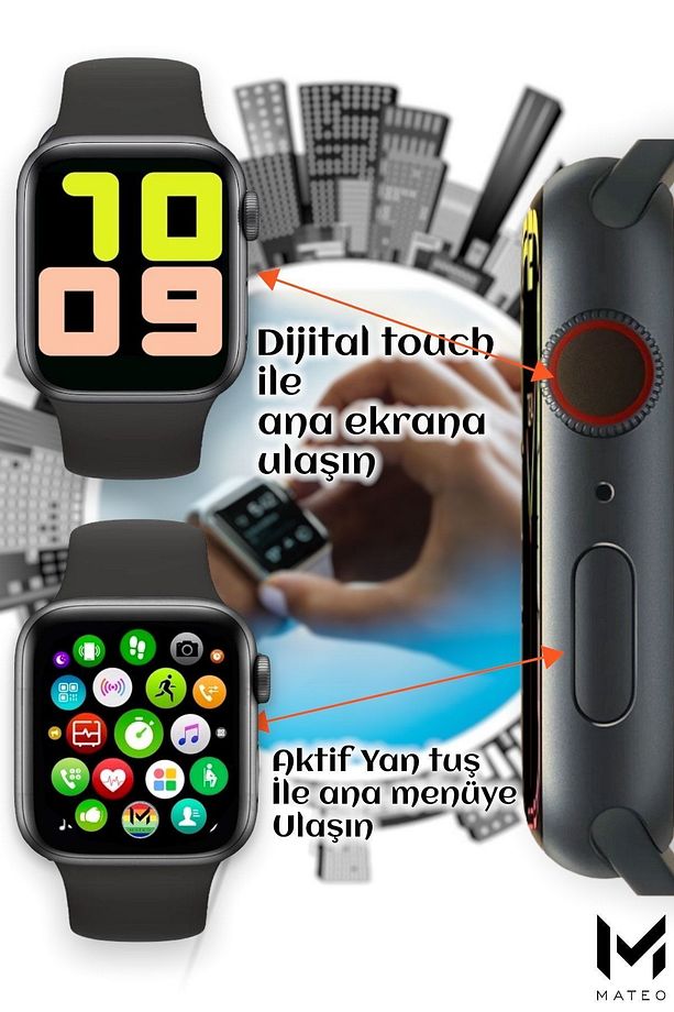 Mwt500 Akıllı Saat Ios Android Destekli Arama Özeliği Sensörlü 2025 Son Nesil - 4