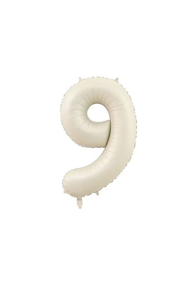 Bal10 Sea Sand Beige Color Number Foil Balloon 9 Years Old