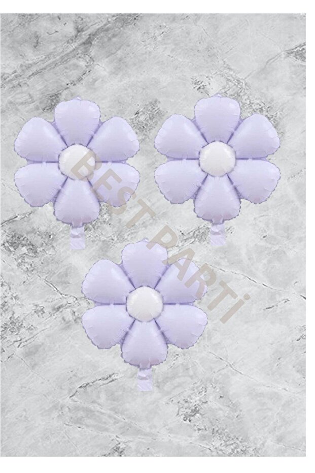 Macaron Lilac 3-Piece Daisy Foil Balloon Set