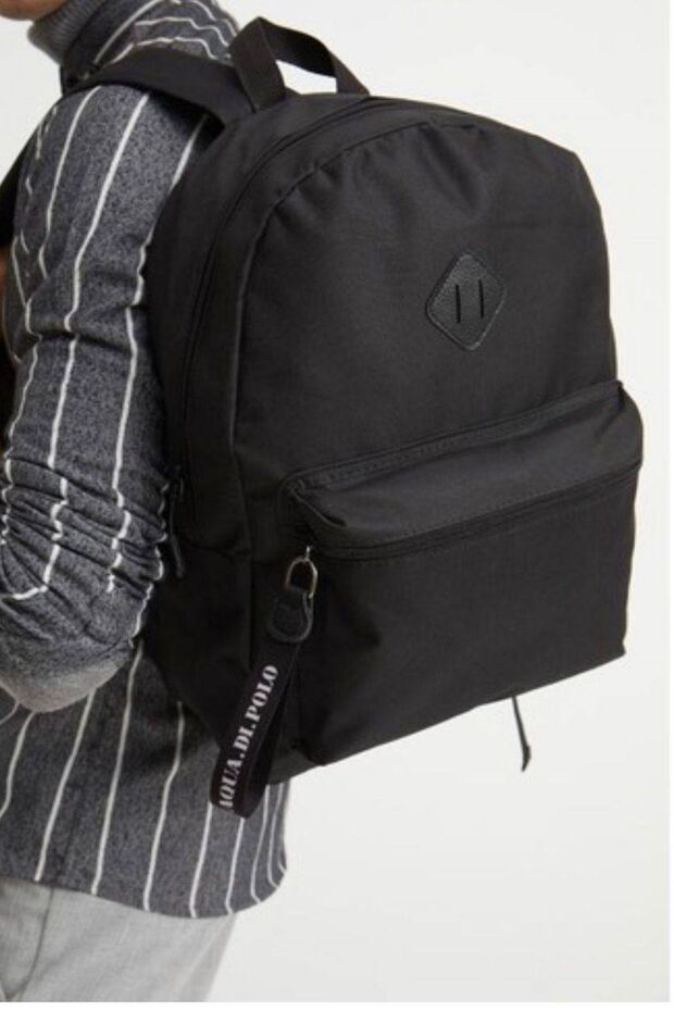 حقيبة ظهر سوداء للجنسين - 1