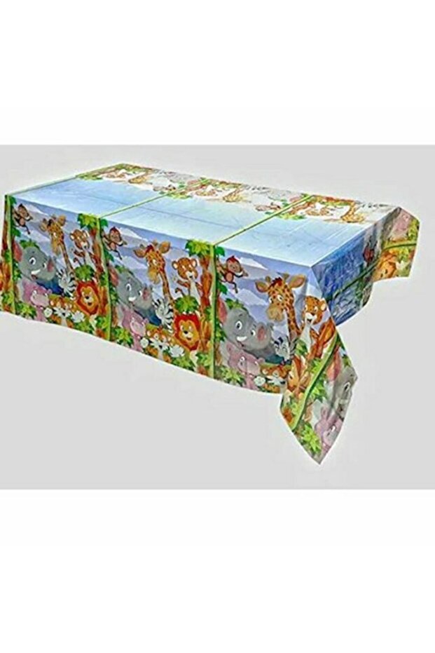 Safari Themed Birthday Plastic Tablecloth 120x180 cm