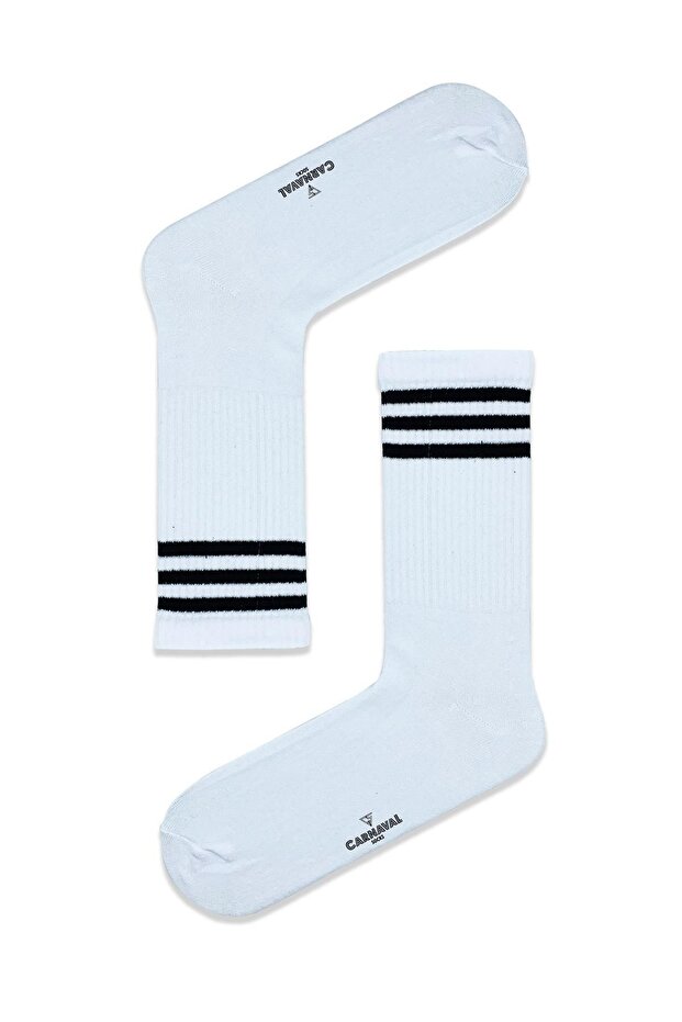 Long Black Stripe Patterned Colorful Socks - 1