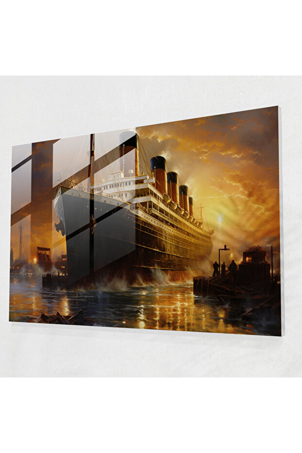 Titanic Glass Wall Art - Titanic, Titanic, Departure, Home Decor