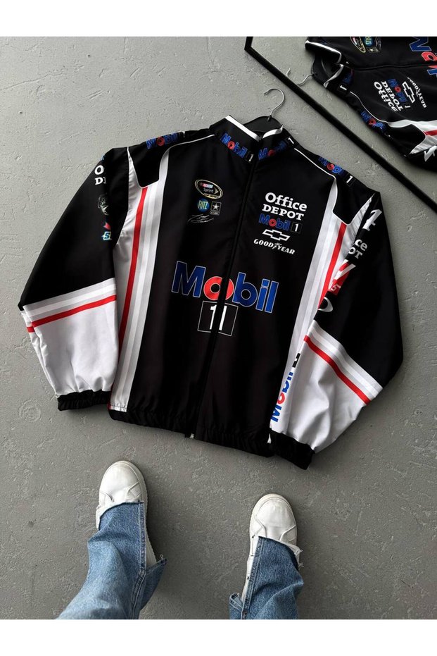 Black and White Double ColoR Unisex Office Dpt. PRinted ZippeRed Raincoat and WindbReakeR Set