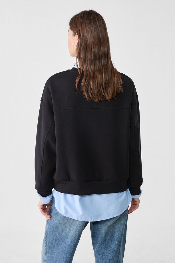 Yumuşak dokulu basic sweatshirt - 3