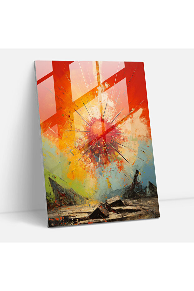 Abstract Glass Print, Oppenheimer Atomic Bomb Test, Oppenheimer, Glass Print, Modern Art