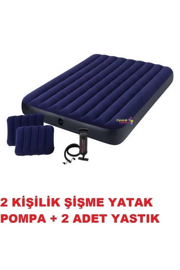 Çift Kişilik Şişme Yatak Seti Pompa-yastık-yama 64765 - 5