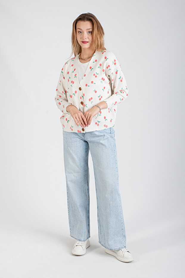 Hatunatila Patterned Knitwear Cardigan - 5034-9