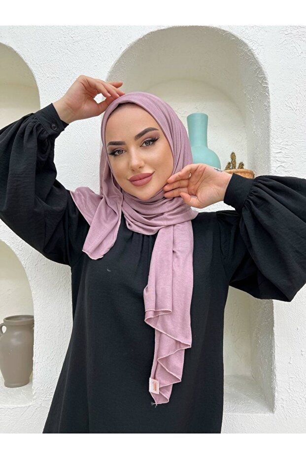 Combed Cotton Shawl Light Lilac 0001