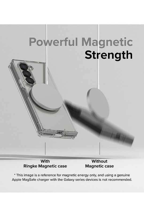 Samsung Galaxy Z Fold 6 Kılıf Magsafe Wireless Şarj Destekli Sert Silikon Şeffaf Manyetik Kapak Case - 6