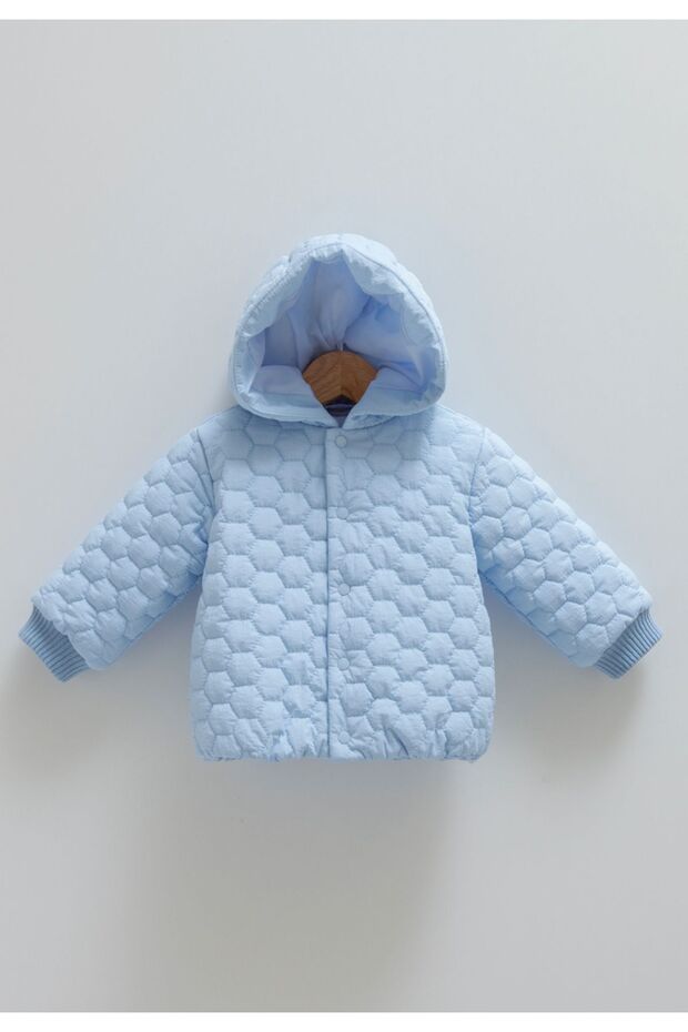 Men's Baby Quilted Coat with Hood 100% Cotton