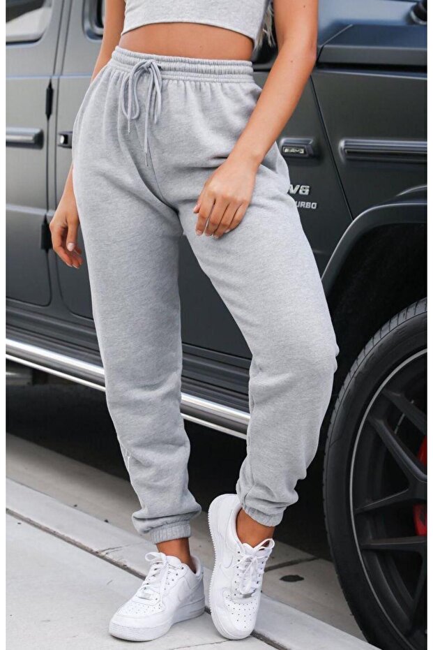 Gri Kışlık Eşofman Altı - 3