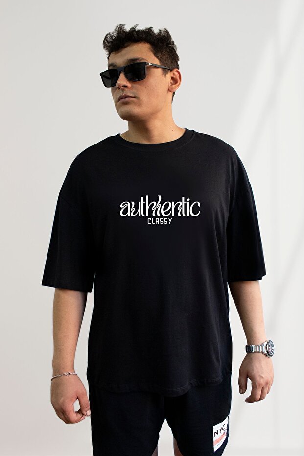 Men'sOversizeT-shirt -AUTHENTICClassy PrintedSloganDesign