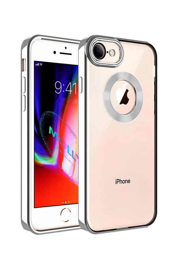 حافظة سيليكون ليزر CD مع واقي عدسة فضي لهاتف iPhone 7