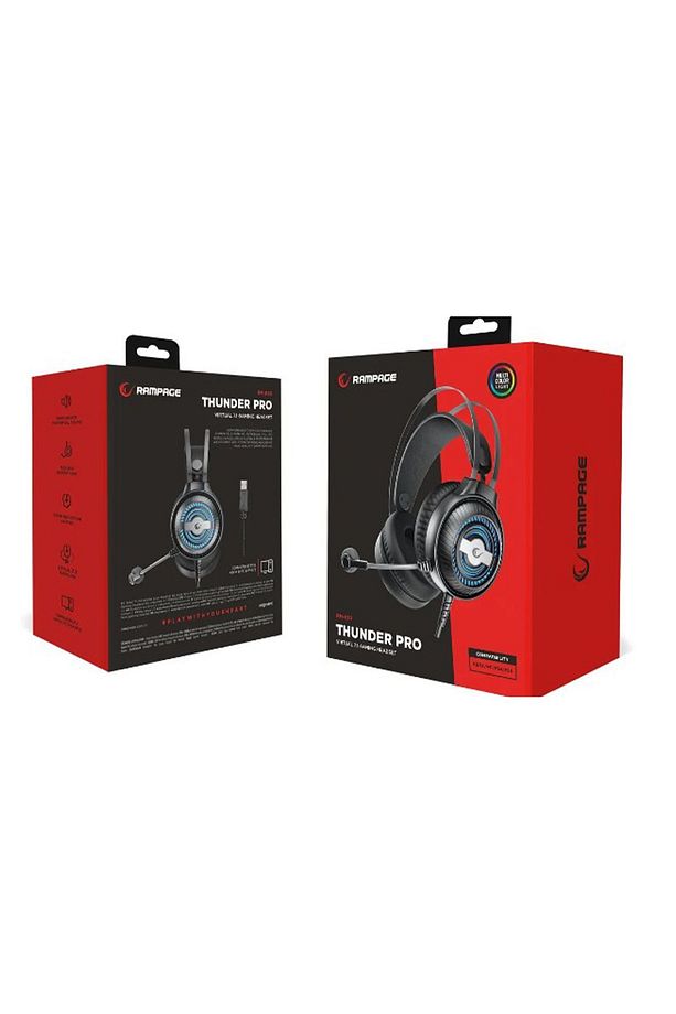 RM-K30 Pro Rainbow LED 7.1 Usb Profesyonel Mikrofonlu Siyah Gaming Oyuncu Kulaklığı - 1