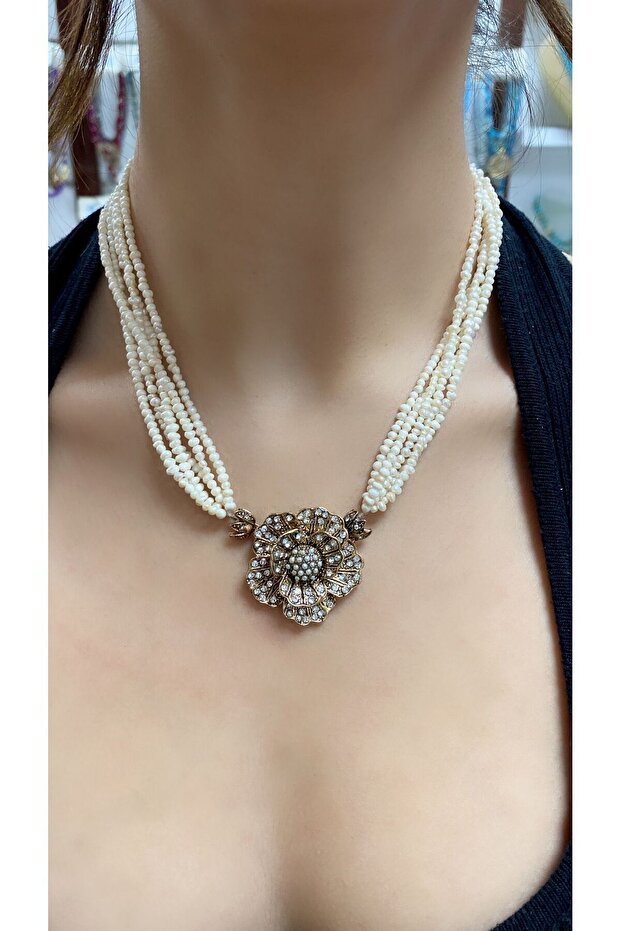 Kum incisi tasarım kolye. - 1